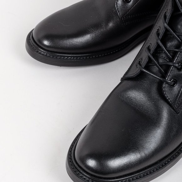 Celine Black Calf Leather Combat Boots with Buckles - Picture 7 of 13